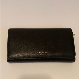 Coach black wallet clutch with matching checkbook